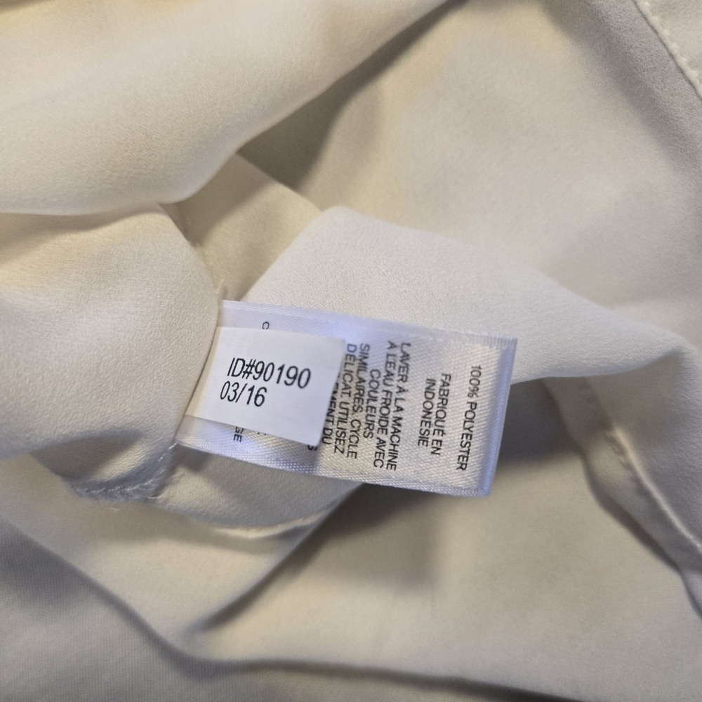 Express Womens Portofino V-Neck Button-Down Sleeveless Blouse Shirt White Size L - Picture 9 of 9